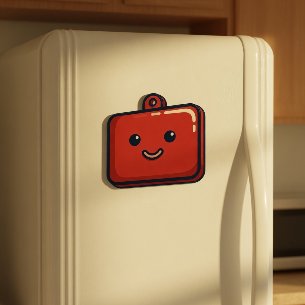 Enamel plaque on a fridge